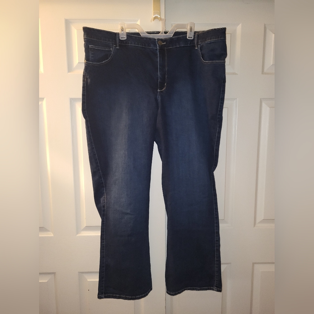 Blue Straight Leg Denim Jeans